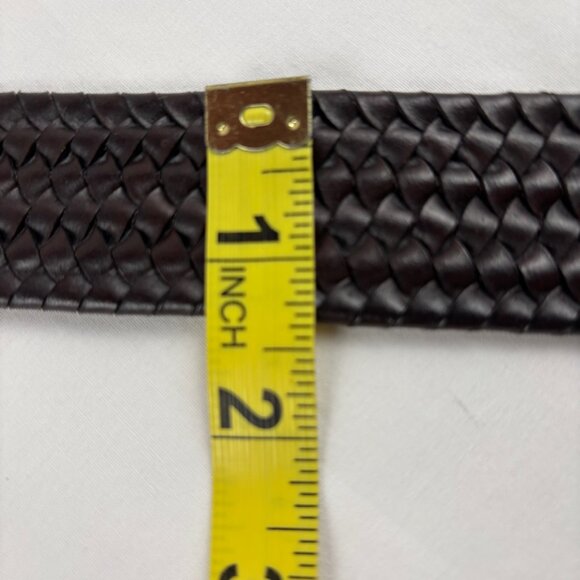 TORINO Men's Belt Size 34 Brown Woven Braided Leather Made USA - Picture 10 of 10
